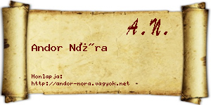 Andor Nóra névjegykártya