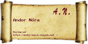 Andor Nóra névjegykártya
